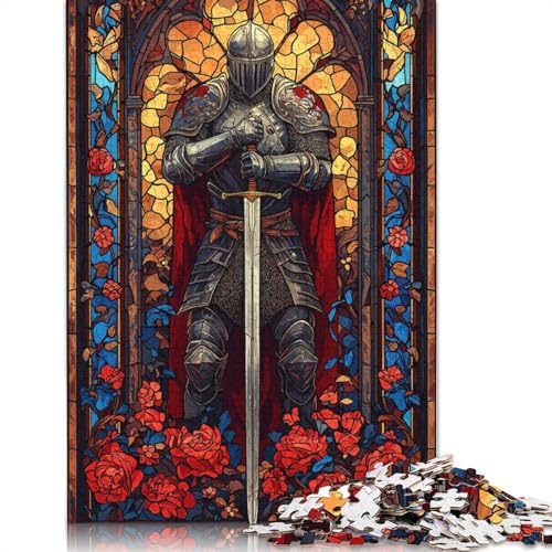 Buntglas-Ritter-Puzzle, 1000 Teile, für Erwachsene und Jugendliche ab 12 Jahren, 1000 Teile (38 x 26 cm) von GQmoney