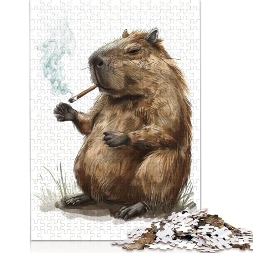 Capybara Cannanbis Smokin Puzzles für Erwachsene und Kinder. Tolle Geschenke, Herausforderungsspielzeug, Lernspiele, Heimdekorationsgeschenke, 520 Teile (52 x 38 cm) von GQmoney