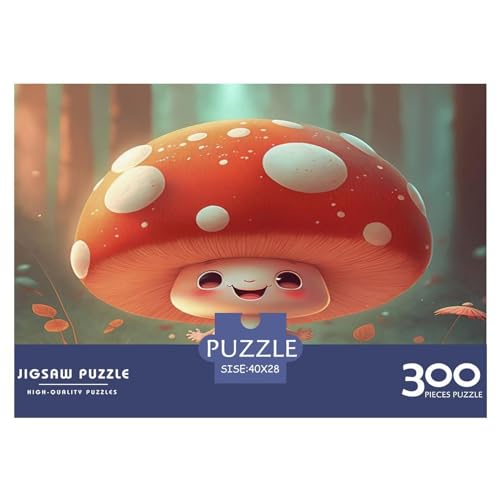 Cartoon-Pilz-Puzzle mit 300 Teilen für Erwachsene, kreatives rechteckiges Puzzle, Holzpuzzle, Puzzle, Geschenk für Freunde und Familie, 300 Stück (40 x 28 cm) von GQmoney