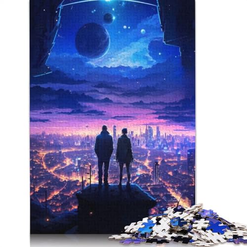Celestial Future City Puzzles 1000 Teile Holzpuzzles Puzzle für Erwachsene und Jugendliche für Erwachsene und Jugendliche ab 12 Jahren 1000 Teile (75 x 50 cm) von GQmoney