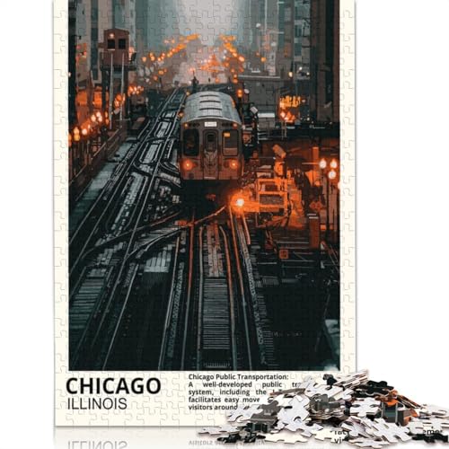 Chicago City Puzzle für Erwachsene, 520 Teile, lustiges Denksport-Puzzle für Kinder ab 12 Jahren, 520 Teile (52 x 38 cm) von GQmoney