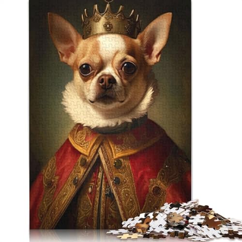 Chihuahua, der König, Puzzle für Erwachsene und Kinder. Unmögliches Herausforderungsspielzeug, Lernspiele, Heimdekoration, ab 14 Jahren, 520 Teile (52 x 38 cm) von GQmoney