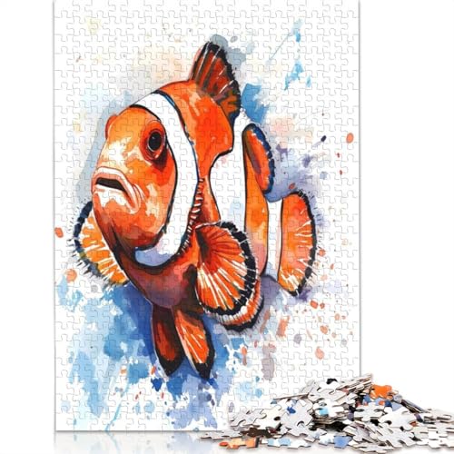 Clownfisch-Aquarell-Puzzles für Erwachsene und Kinder, 520 Teile, unmögliche Herausforderung, Spielzeug, Lernspiele, Heimdekoration, Geschenke, 520 Teile (52 x 38 cm) von GQmoney