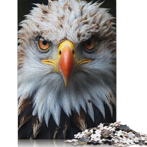 Coole Adlerporträt-Puzzles für Erwachsene, schwierige und anspruchsvolle Denksportaufgaben für Erwachsene und Kinder, 1000 Teile (75 x 50 cm) von GQmoney