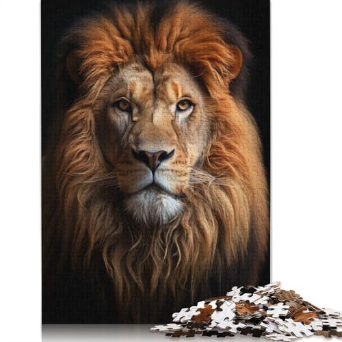 Cooles Porträt des König der Löwen, 1500-teiliges Puzzle, ab 18 Jahren. Lernspiele, Puzzles für Erwachsene für Frauen, für Kinder ab 12 Jahren, 1500 Teile (85 x 57 cm) von GQmoney
