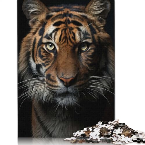 Cooles Tiger-Tierporträt-Puzzle, 1000 Teile, für Erwachsene, Stressabbau-Puzzle, Geschenke für Erwachsene, für Frauen und Männer, 1000 Stück (75 x 50 cm) von GQmoney