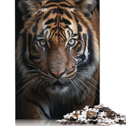 Cooles Tigerporträt-Puzzle für Erwachsene, entspannendes Herausforderungsspielzeug, Puzzles für Erwachsene für Frauen, für Kinder ab 12 Jahren, 520 Teile (52 x 38 cm) von GQmoney