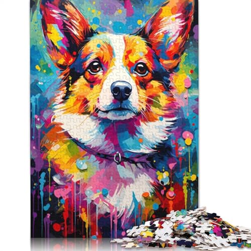 Corgi-Malposter-Puzzle für Erwachsene, kreative Spiele, Puzzle, Geschenk für Jungen oder Mädchen, 520 Teile (52 x 38 cm) von GQmoney