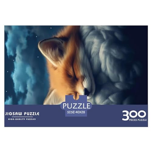 Cute-Fox-Puzzle, 300 Teile, kreatives rechteckiges großes Familienpuzzlespiel, Kunstwerk für Erwachsene und Teenager, 300 Teile (40 x 28 cm) von GQmoney