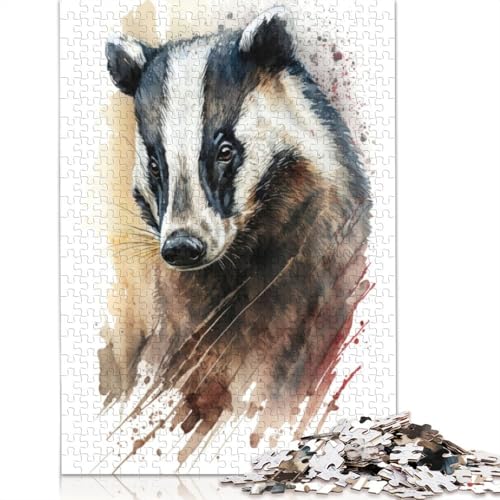 Dachs-Puzzles für Erwachsene und Kinder. 1000-teiliges unmögliches Herausforderungsspielzeug, Lernspiele, Heimdekoration, Geschenke, 1000 Teile (75 x 50 cm) von GQmoney