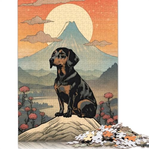 Dackel-Puzzle mit Berg Fuji für Erwachsene und Kinder. 520 Teile. Tolles Geschenk. Herausforderungsspielzeug. Lernspiel. Heimdekorationsgeschenke. 520 Teile (52 x 38 cm) von GQmoney