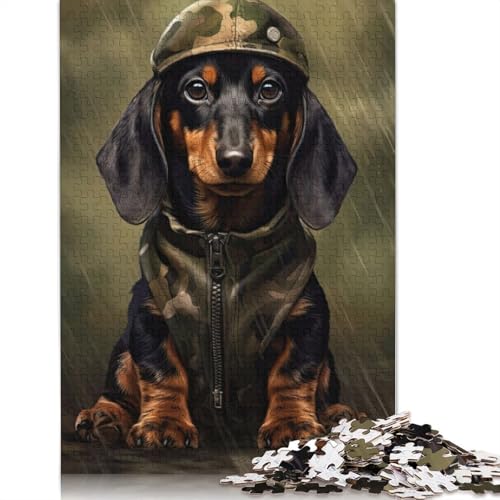 Dackel-Tarnjacke-Puzzle für Erwachsene und Kinder. Tolles Geschenk, Herausforderungsspielzeug, Lernspiel, Heimdekoration, Geschenke, 1000 Teile (75 x 50 cm) von GQmoney