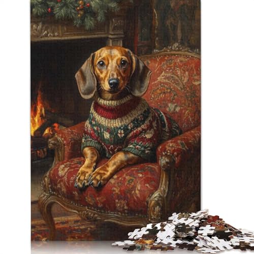 Dackel im Weihnachtspullover, Puzzle für Erwachsene, 1000 Teile, Papierpuzzles für Jugendliche ab 12 Jahren, 300 Teile von GQmoney