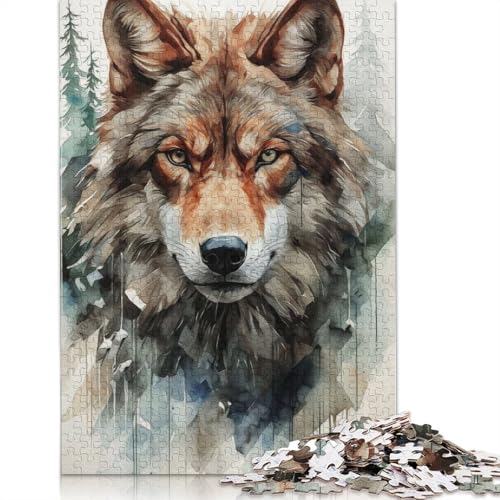 Der Blick eines wütenden Wolfs. Puzzles für Erwachsene und Kinder. Tolle Geschenke, Herausforderungsspielzeug, Lernspiele, Heimdekorationsgeschenke, 520 Teile (52 x 38 cm) von GQmoney