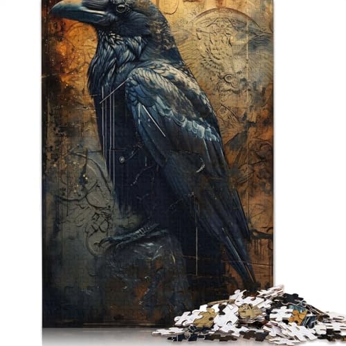Der Rabe, Surreale Kunst-Puzzles, 1000 Teile, für Teenager, Geschenke, Holzpuzzle für Erwachsene und Teenager ab 12 Jahren, 1000 Teile (75 x 50 cm) von GQmoney