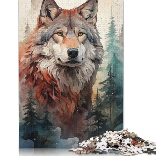 Der Wolf und die Wildnis Puzzle für Erwachsene und Kinder. 520 Teile. Skurrile Herausforderung. Spielzeug. Lernspiele. Heimdekoration. Geschenke. 520 Teile (52 x 38 cm) von GQmoney