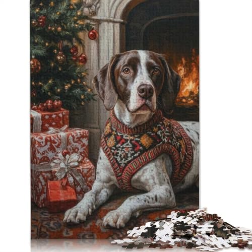 Deutscher Kurzhaar-Vorstehhund im Weihnachtspullover, Puzzle für Erwachsene, 1000 Teile, Papierpuzzles für Jugendliche ab 12 Jahren, 1000 Teile (75 x 5 von GQmoney