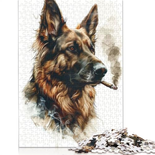 Deutscher Schäferhund-Cannanbis-Puzzles für Erwachsene und Kinder. Unmögliches Herausforderungsspielzeug, Lernspiele, Heimdekoration, Geschenke, 520 Teile (52 x 38 cm) von GQmoney