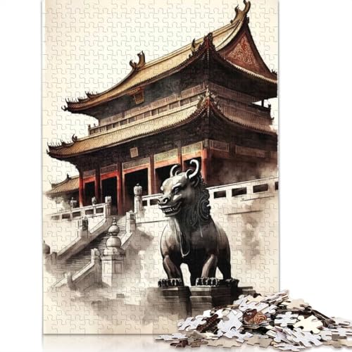 Die Verbotene Stadt China, 1000-teiliges Puzzle für Teenager, Geschenke, Papierpuzzle, Puzzle für Erwachsene, Lernspiele für Zuhause, DIY-Spielzeug, 1000 Teile (75 x 50 cm) von GQmoney