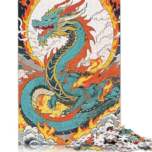Drachenfeuer-Puzzle für Erwachsene und Kinder. Skurriles Herausforderungsspielzeug, Lernspiel, Heimdekoration für Erwachsene und Kinder ab 14 Jahren, 1500 Teile (85 x 57 cm) von GQmoney