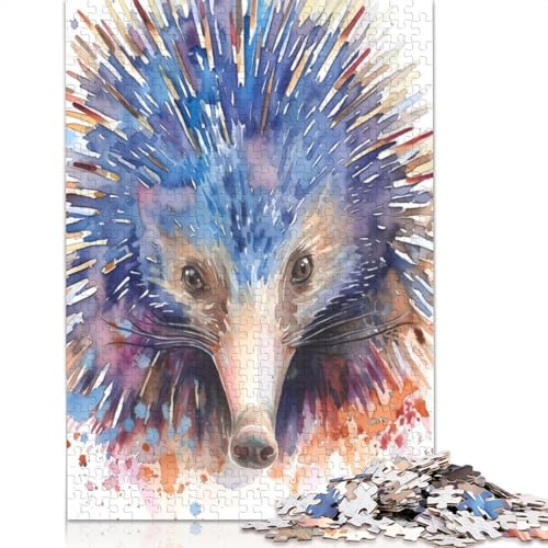 Echidna Aquarell-Puzzle für Erwachsene und Kinder, 520 Teile, skurrile Herausforderung, Spielzeug, Lernspiele, Heimdekoration, Geschenke, 520 Teile (52 x 38 cm) von GQmoney