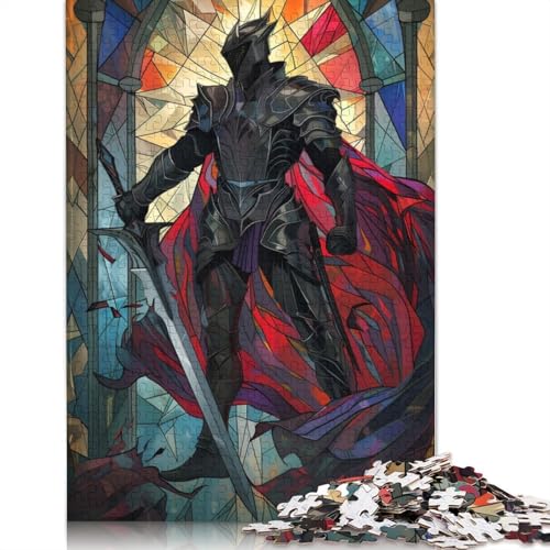 Edler schwarzer Ritter, Puzzle 1000 Teile, Geschenk für Teenager, Holzpuzzle für Erwachsene und Teenager ab 12 Jahren, 1000 Teile (75 x 50 cm) von GQmoney