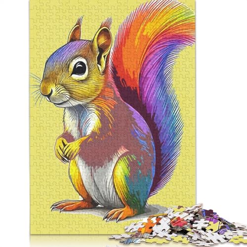 Eichhörnchen-Puzzle, bunt, für Erwachsene und Kinder. Unmögliches Herausforderungsspielzeug, Lernspiele, Heimdekoration, ab 14 Jahren, 520 Teile (52 x 38 cm) von GQmoney
