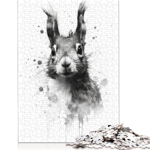 Eichhörnchen-Schönheit, Aquarell-Puzzle für Erwachsene und Kinder, skurriles Herausforderungsspielzeug, Lernspiel, Heimdekoration, Geschenke, 520 Teile (52 x 38 cm) von GQmoney