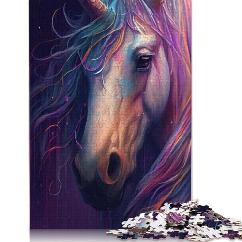 Einhorn-Malpuzzle für Erwachsene, 520 Teile, Holzpuzzles für Teenager, Geschenke, Lernspiel für Erwachsene und Teenager, 520 Stück (52 x 38 cm) von GQmoney