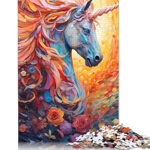 Einhorn-Puzzle, bunt, 520 Teile, für Teenager, Geschenke, Holzpuzzle für Erwachsene und Teenager ab 12 Jahren, 520 Teile (52 x 38 cm) von GQmoney