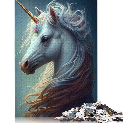 Einhorn-Puzzle, wunderschönes 520-teiliges Holzpuzzle für Erwachsene und Jugendliche ab 12 Jahren, 520 Teile (52 x 38 cm) von GQmoney