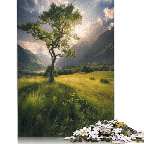 Einsamer Baum im Morgengrauen, Puzzle für Erwachsene, zusammen. Coole Puzzles für Erwachsene, für Erwachsene und Teenager, 1000 Teile (75 x 50 cm) von GQmoney