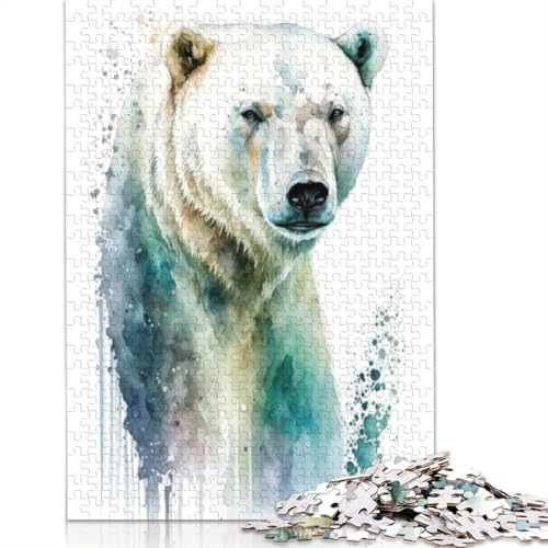 Eisbär-Puzzle für Erwachsene und Kinder. Unmögliches Herausforderungsspielzeug, Lernspiele, Heimdekoration für Erwachsene und Kinder ab 14 Jahren, 520 Teile (52 x 38 cm) von GQmoney