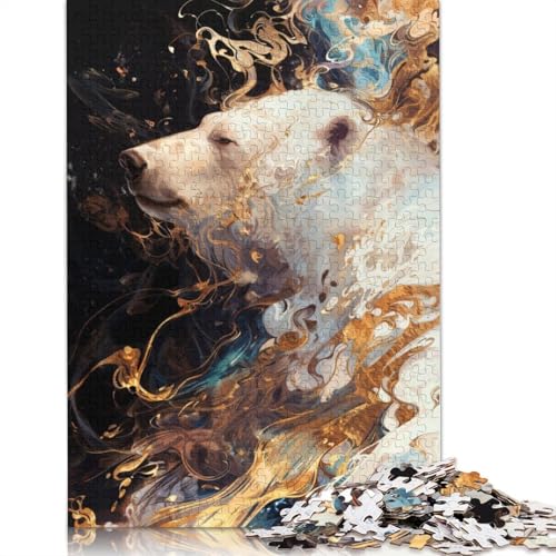Eisbär-Wirbel-Puzzle 1500 Teile für Teenager-Geschenke, Holzpuzzle für Erwachsene und Teenager ab 12 Jahren, 1500 Teile (85 x 57 cm) von GQmoney