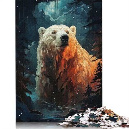 Eisbärennächte-Puzzle für Erwachsene und Kinder. Unmögliches Herausforderungsspielzeug, Lernspiel, Heimdekoration, ab 14 Jahren, 1000 Teile (75 x 50 cm) von GQmoney