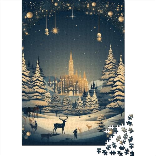 Elch Hirsch Puzzle DIY Spiel Papier Rechteckiges Puzzle für Jungen oder Mädchen Geburtstagsgeschenk 38 x 26 cm / 1000 Stück von GQmoney