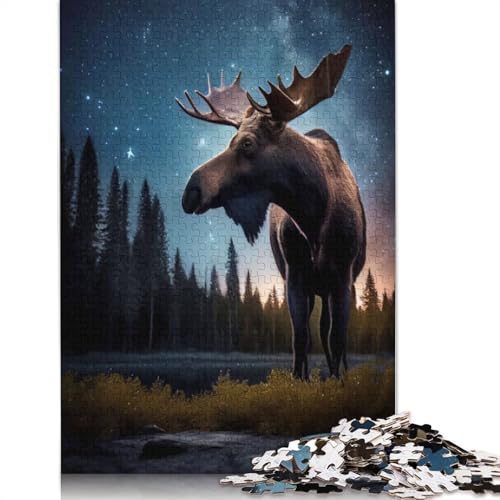 Elch unter der Milchstraße, Puzzle für Erwachsene, Entspannungs- und Herausforderungsspielzeug, Puzzles für Erwachsene für Frauen, für Kinder ab 12 Jahren, 520 Teile (52 x 38 cm) von GQmoney