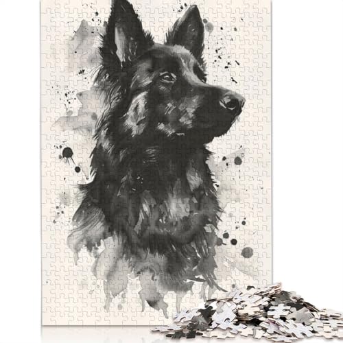 Elchhund-Aquarell-Puzzle für Erwachsene und Kinder, 1500 Teile, tolle Geschenke, Herausforderungsspielzeug, Lernspiele, Heimdekoration, Geschenke, 1500 Teile (85 x 57 cm) von GQmoney