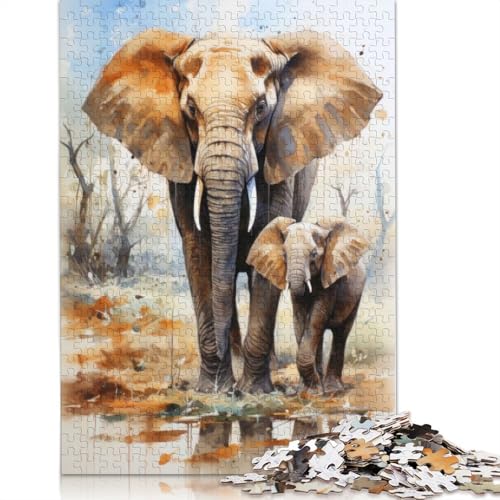 Elefant in der Savanne, Puzzle für Erwachsene und Kinder. Skurrile Herausforderung, Spielzeug, Lernspiele, Heimdekoration, ab 14 Jahren, 520 Teile (52 x 38 cm) von GQmoney