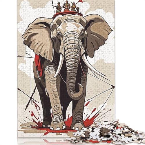 Elephant War 1000 Puzzles für Erwachsene, Lernspiel, Puzzlespiele für Erwachsene für Jungen oder Mädchen, 1000 Teile (75 x 50 cm) von GQmoney