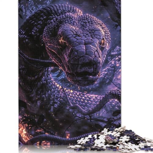 Enchanted Serpents Glow Puzzles 1000 Teile für Teenager-Geschenke, Holzpuzzle für Erwachsene, Puzzle für Erwachsene, 1000 Teile (75 x 50 cm) von GQmoney