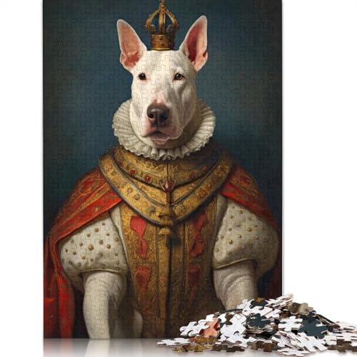 Englisches Bullterrier-Puzzle, 1000 Teile, ideal für Erwachsene, pädagogisches Spiel, Lernspielzeug, Geschenke, 1000 Teile (75 x 50 cm) von GQmoney