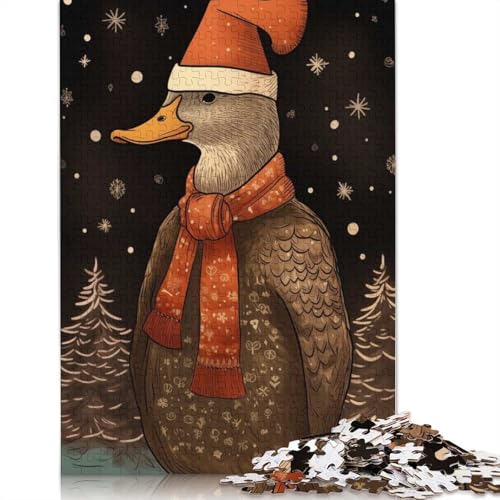 Ente Weihnachtszeit 1000 Teile Puzzle für Teenager Geschenke Papierpuzzle Puzzle für Erwachsene Heimlernspiele DIY Spielzeug 1000 Stück (75x50cm) von GQmoney