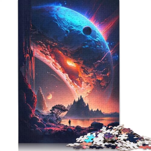Ethereal Dawn Planet Puzzle-Spielzeug für Erwachsene, Lernspiel, Puzzlespiele für Erwachsene für Frauen und Männer, 1000 Teile (75 x 50 cm) von GQmoney