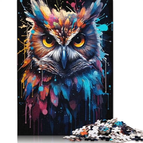 Eulen-Wild-Mal-Puzzle 1000 Teile für Erwachsene, kreative Spiele, Puzzlespiele für Erwachsene für Jungen oder Mädchen, 1000 Teile (75 x 50 cm) von GQmoney