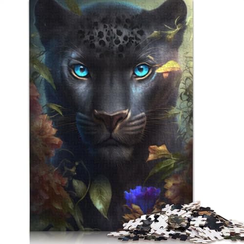 Fantasy Black Panther Puzzle, 1000 Teile, quadratisches Puzzle für Erwachsene und Holzpuzzle, Heimdekoration, 1000 Teile (75 x 50 cm) von GQmoney