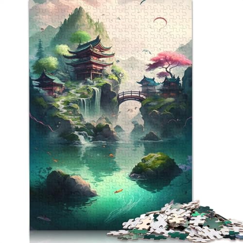 Fantasy Village 1000-teiliges Puzzle, Familienspaß für Erwachsene und herausforderndes Spiel, Spiele zum Stressabbau und einzigartige Geschenke, 1000 Teile (38 x 26 cm) von GQmoney