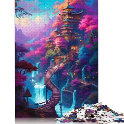 Fantasy Village 14 1000-teiliges Puzzle für Erwachsene, Spielzeug, Denkspiel, Lernspiel für Erwachsene, Stressabbau, Heimdekoration, 1000 Teile (38 x 26 cm) von GQmoney