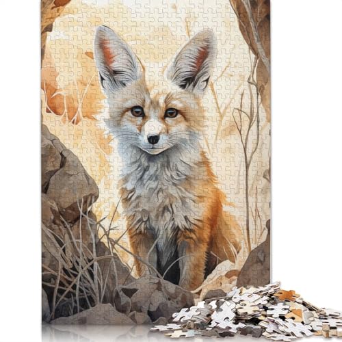 Fennec Fox Mirage Puzzle für Erwachsene und Kinder. Unmögliches Herausforderungsspielzeug, Lernspiele, Heimdekoration, ab 14 Jahren, 520 Teile (52 x 38 cm) von GQmoney