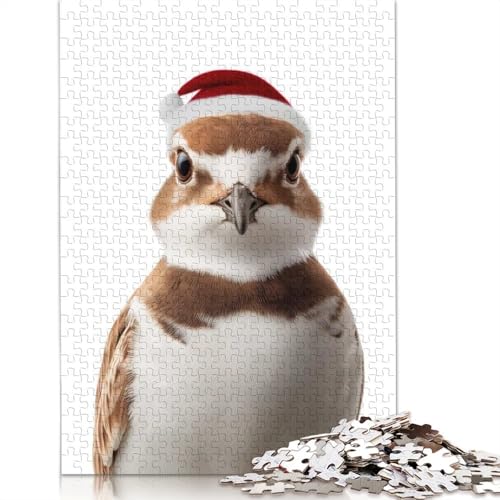 Festlicher Regenpfeifer mit Weihnachtsmütze, Puzzle, 1000 Teile, für Erwachsene und Jugendliche ab 12 Jahren, 1000 Teile (38 x 26 cm) von GQmoney